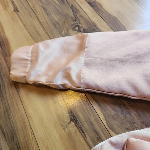 ELODIE M Delicate Bomber Jacket Pastel Pink Mermaid Puffer Kawaii Cute Soft Coat - Picture 5 of 7